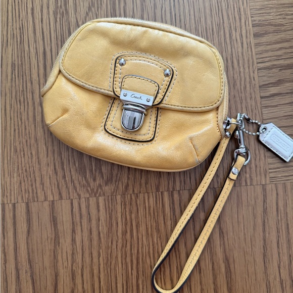 Coach Mustard Yellow Wristlet - Picture 1 of 2